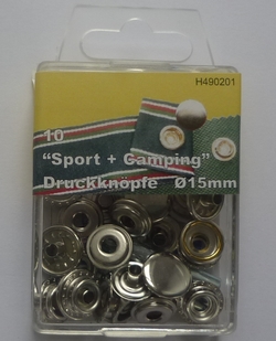 DruckknÃ¶pfe Sport+Camping 15mm (10 Stuck), Bronz